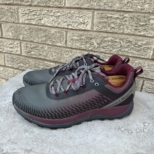 L.L. Bean Men's Gray & Burgundy Trail Sneakers 9.5